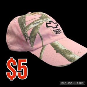 $5 item/ Pink Chevy camo Velcro closure baseball cap